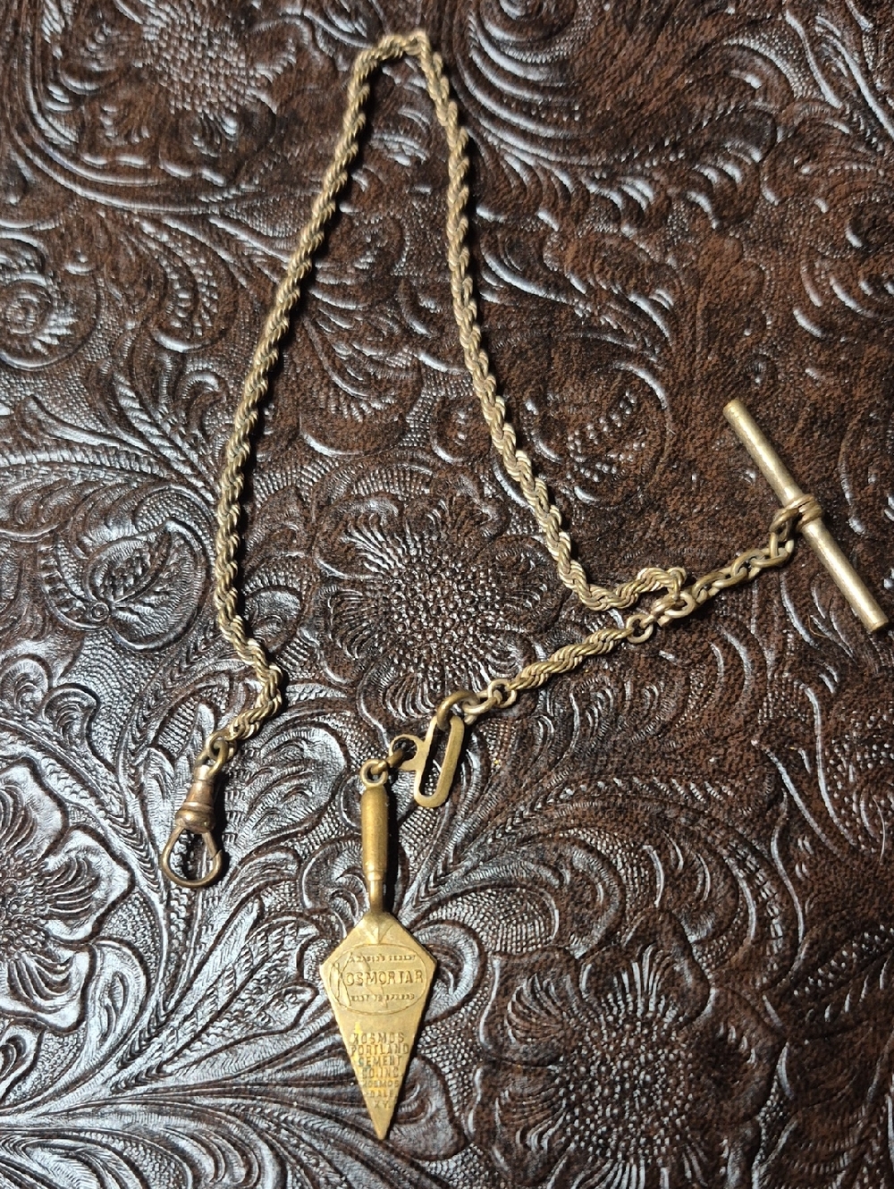 Victorian-Style Brass Trowel Masonic Watch Fob Kosmortar